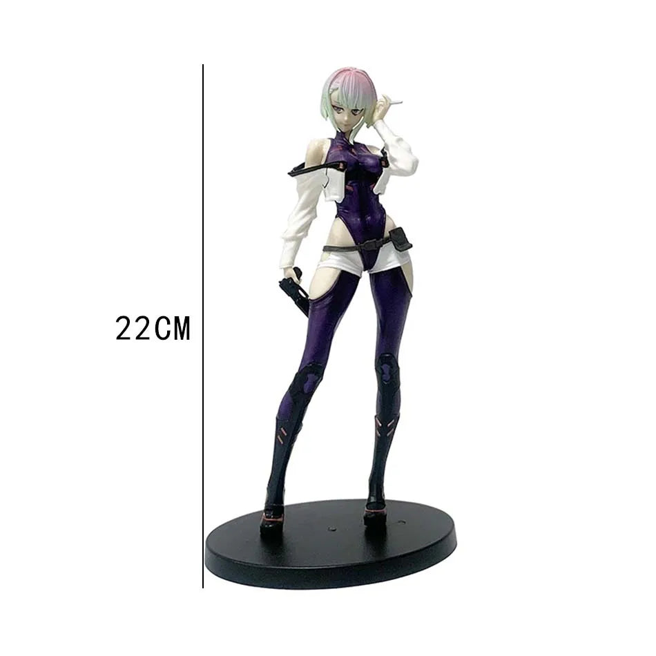 22CM Anime Game Cyberpunk: Edgerunners Lucy Figure Standing Anime Model Toy Gift Collection Aciton Figure PVC
