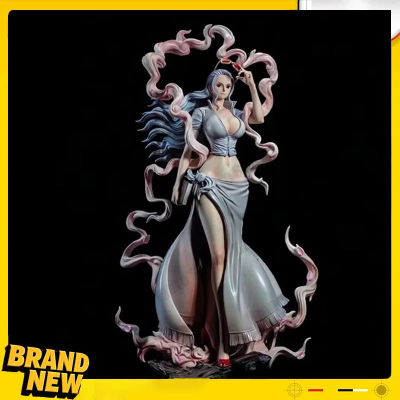 One Piece Anime Figures Nico Robin Wano Arc Figure 32CM PVC Statue White Dress With Pink Smoke Effect Collectible Grade