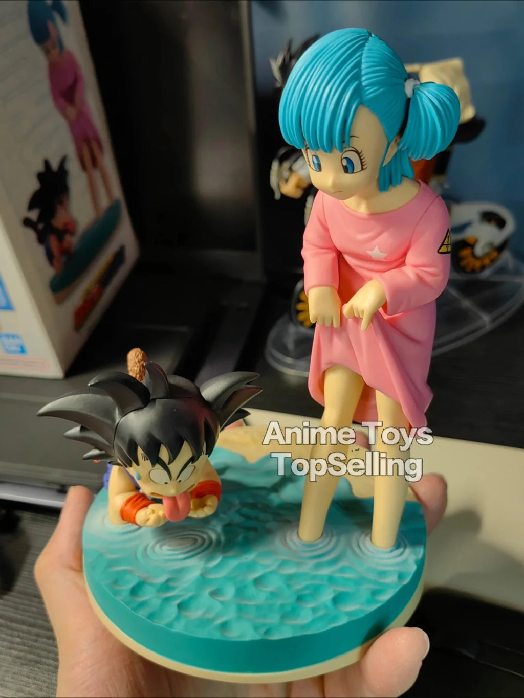 16cm Anime Dragon Ball Z Figure Goku And Bulma Figure PVC Statue Collectible Model Toys Gifts