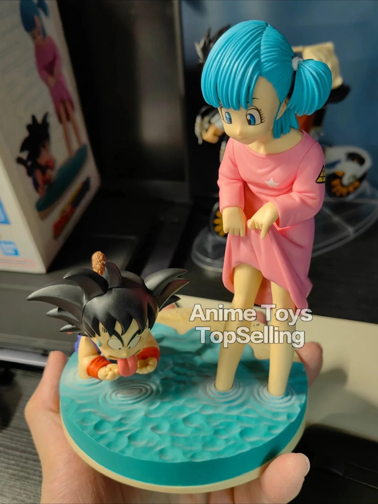 16cm Anime Dragon Ball Z Figure Goku And Bulma Figure PVC Statue Collectible Model Toys Gifts