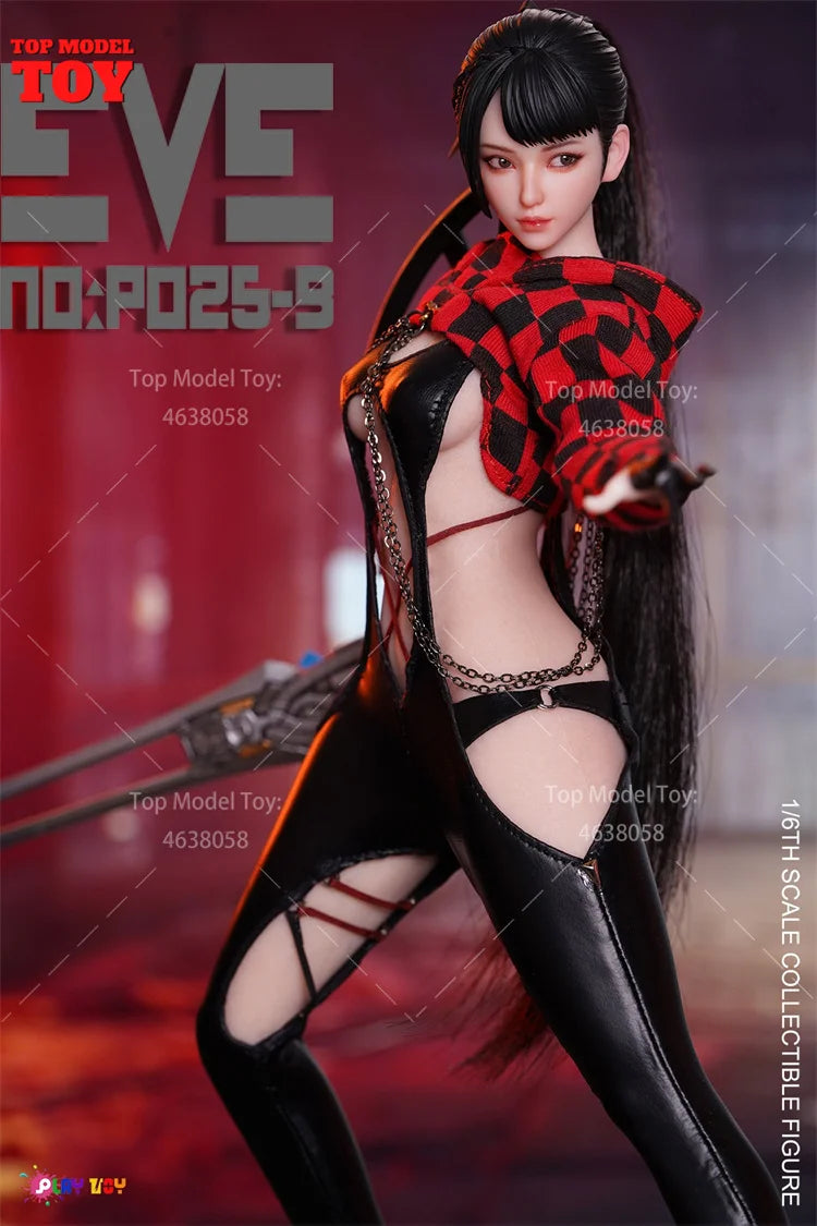 PLAY TOY P025 1/6 Scale Eve Female Soldier 12" Steel Bone Action Figure Body Dolls Movable Eye Head Carving Full Set Model