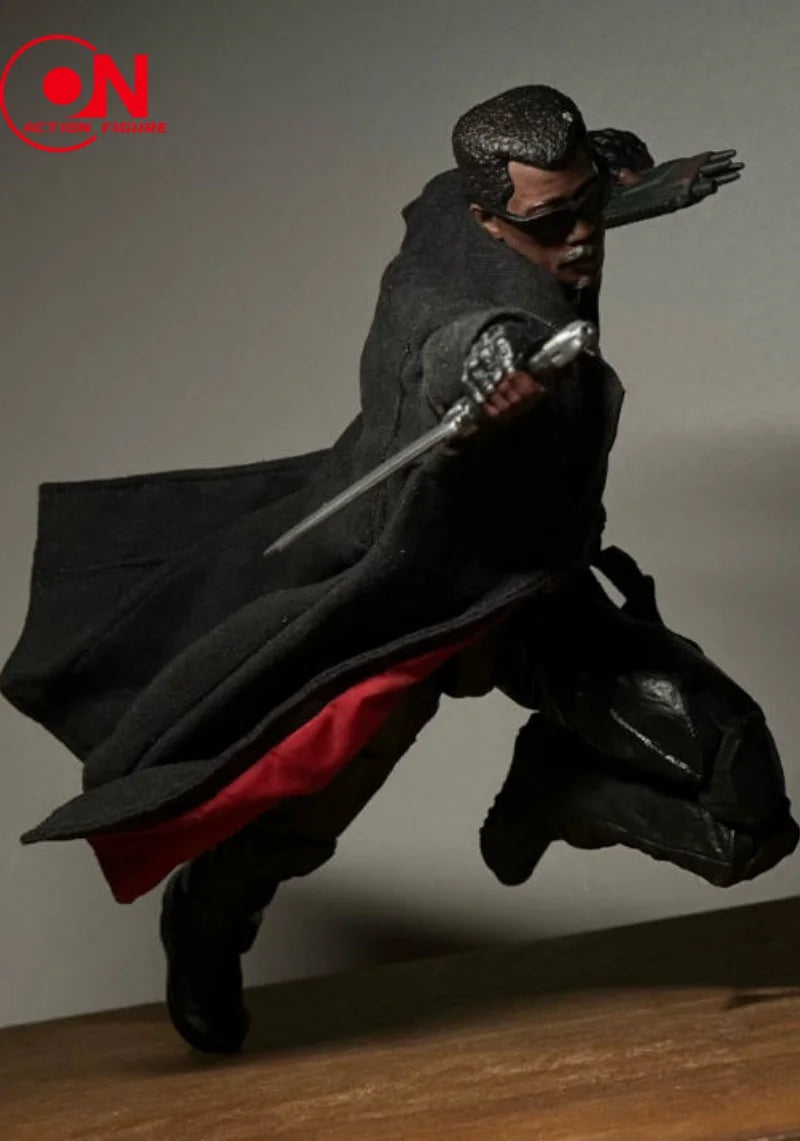 1/12 Scale Male Black Long Leather Coat Fabric Windbreaker Clothes Model Fit 6" Notaman Mezco Soldier Action Figure Body