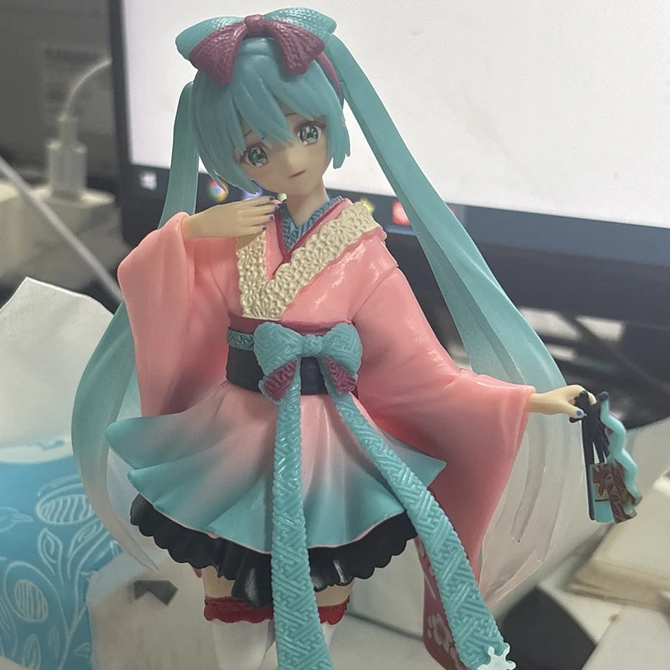 FuRyu TENITOL Tokyo Series Hatsune Miku Kimono Action Figure - Cute Anime Desktop Model Collection Toy Gift