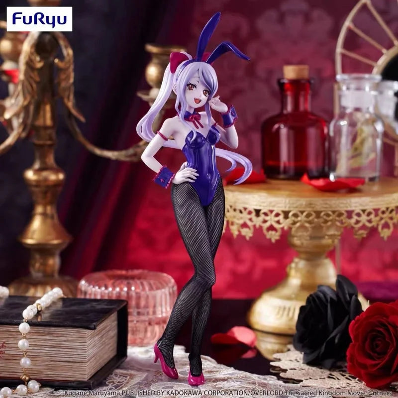 Нов FuRyu Bicute 26см Зайчета Shalltear Bloodfallen Зайче Момиче Overlord Оригинален Колекционерски Модел Аниме Фигурка Играчка Подарък за Рожден Ден