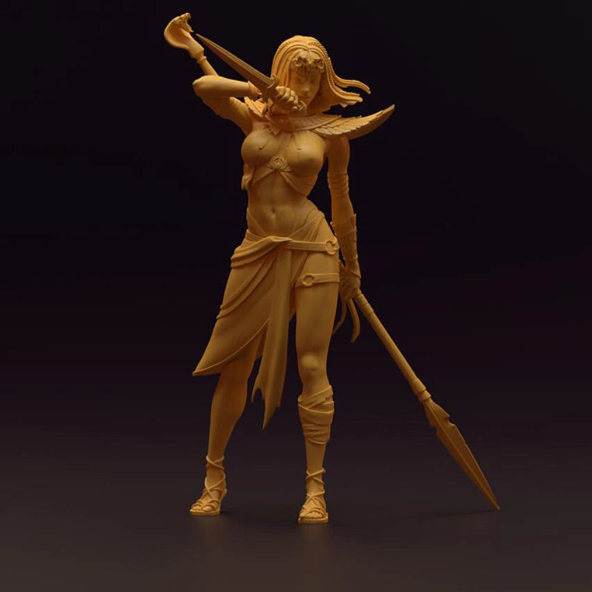 Unassambled   1/24   Amuneth Karnak ancient fantasy woman  soldier     figure  Resin figure miniature model kits Unpainted