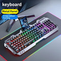 Gaming Wired Mechanische Tastatur Maus Set Regenbogen Glow Hintergrundbeleuchtung 104 Tasten Metall Panel Mechanische Tastatur für Laptop Desktop