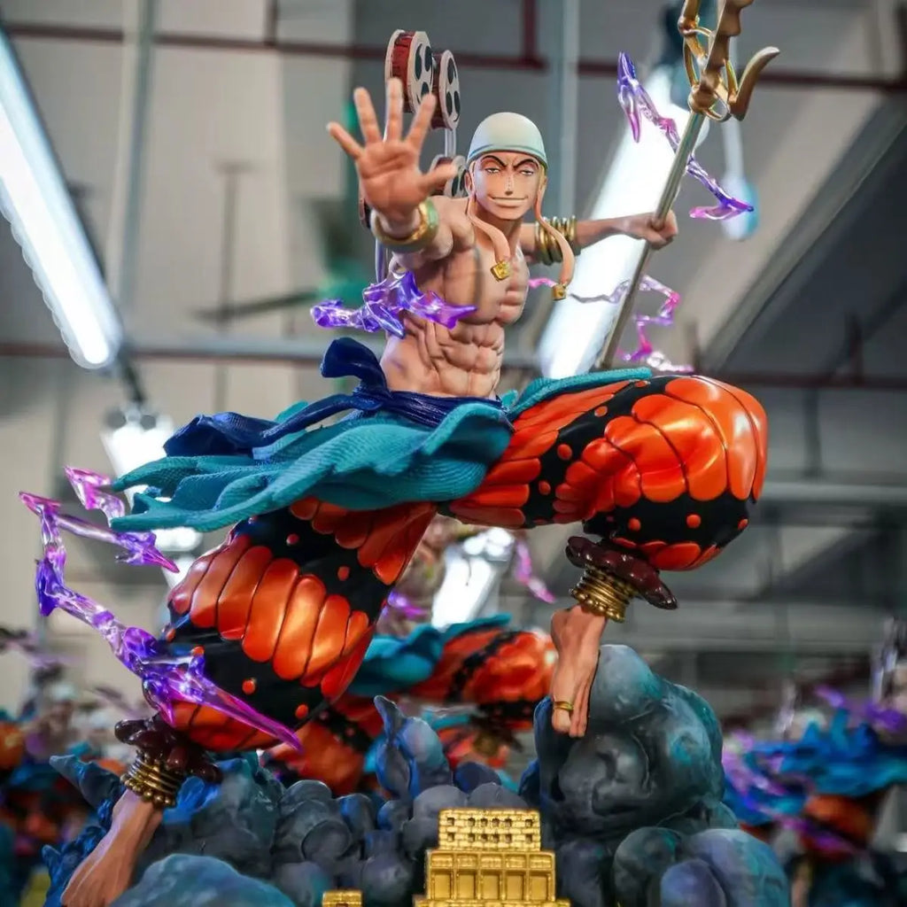 JT One Piece Anime Figur 28 cm Thor Enel Gk Manga Statue Actionfigur Modell Spielzeugpuppe Sammlerornamente Geschenke