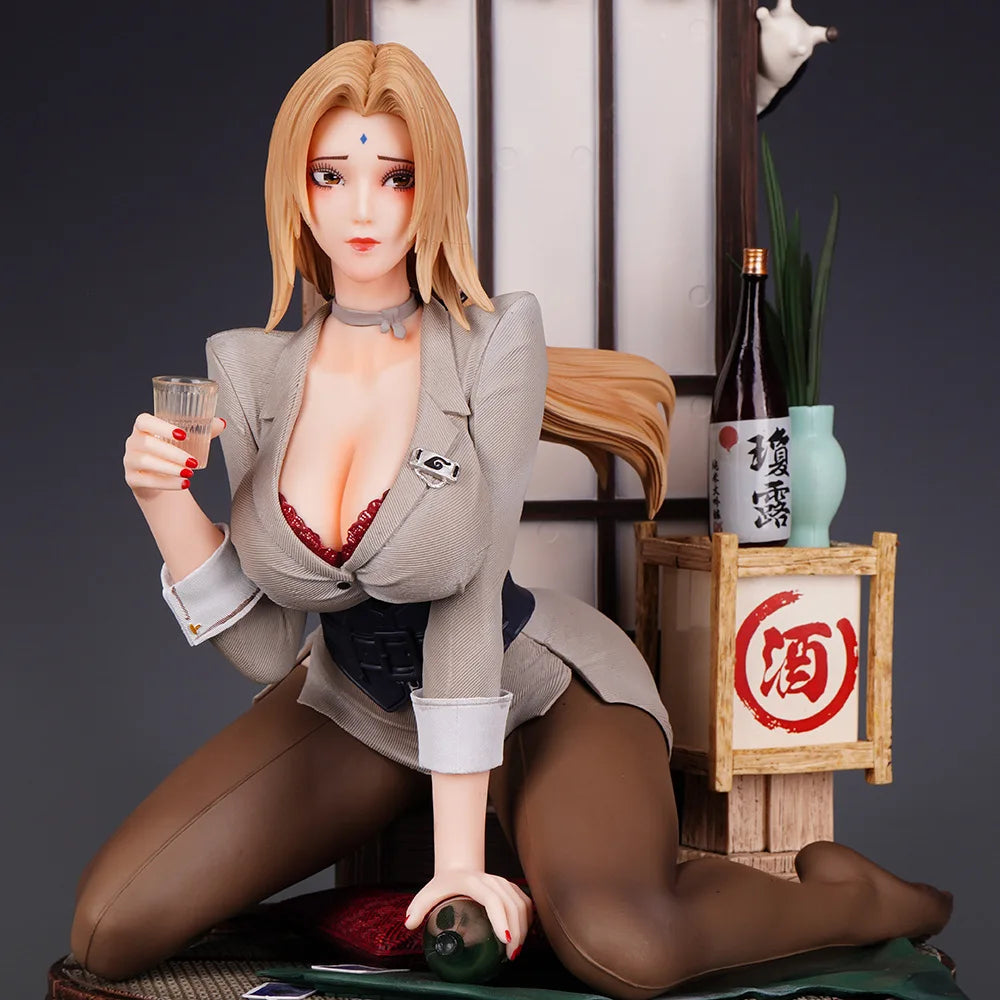 New 43cm Anime Beautiful Girl Figure Tsunade Sexy Drunk Scene Double-headed Replacement Desktop Ornaments Holiday Gifts Toys
