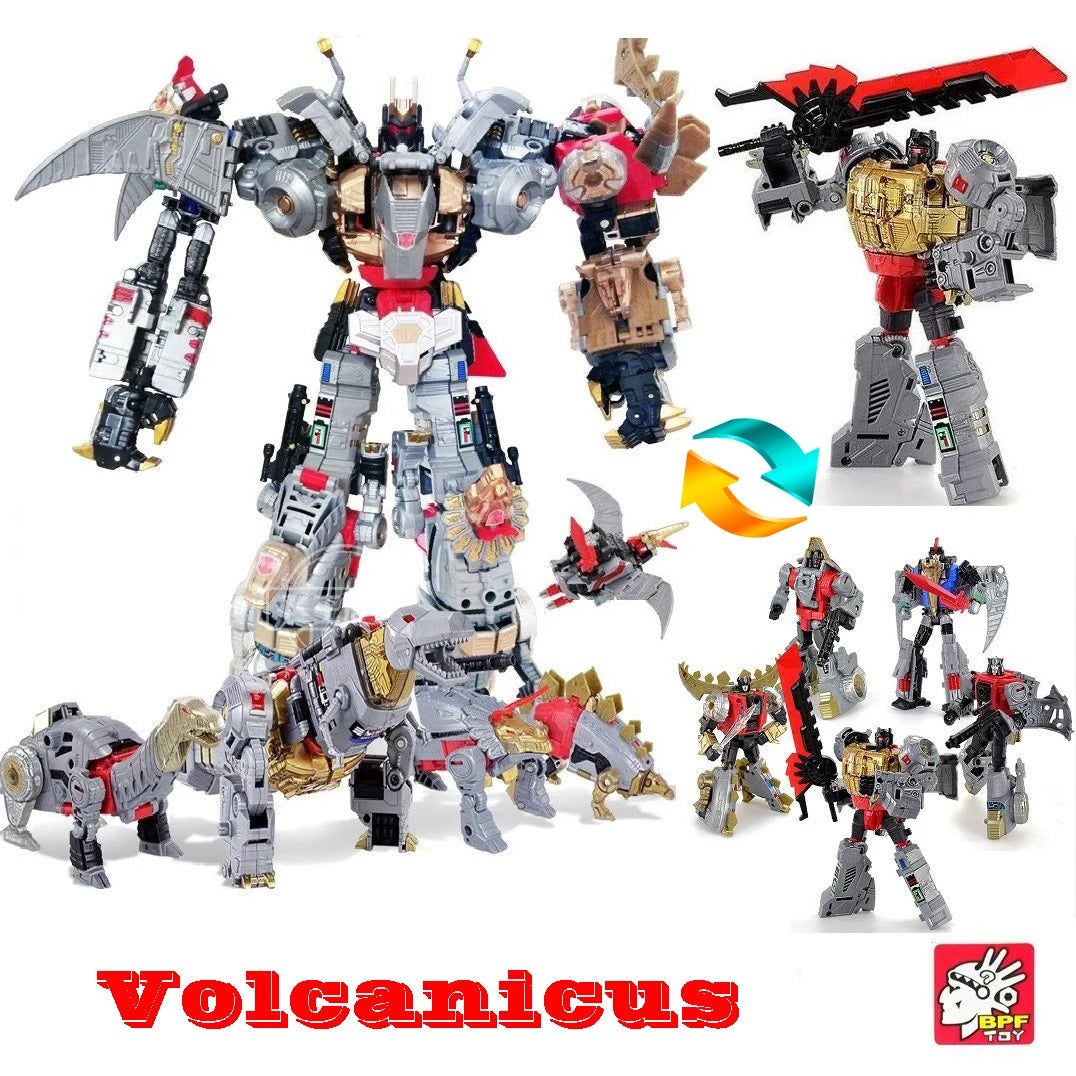 BPF Dinosaur 5IN1 Transformation Toy G1 Dinoking Combination Robot Volcanicus Grimlock Swoop Sludge Slag Snarl Action Figure