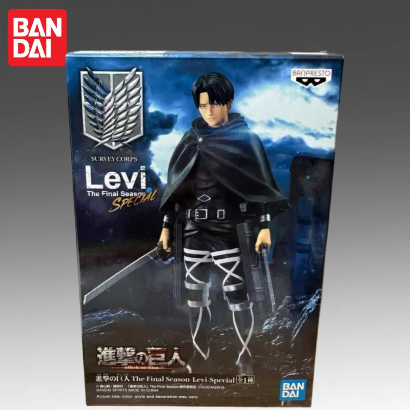 In Stock Bandai Original Banpresto Attack On Titan Levi Ackerman Action Figure Model Doll Brand New Boxed Anime Characters