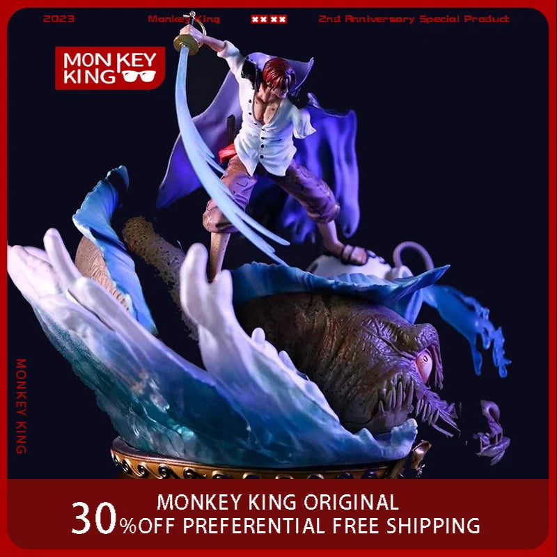 28 см One Piece фигурка Shanks бойна сцена червена коса счупена ръка аниме модел колекция настолен орнамент декорации детски играчки