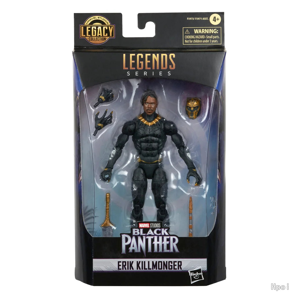 Original Hasbro Marvel Legends Series BLACK PANTHER Killmonger Anime Figure Toy Collection Model