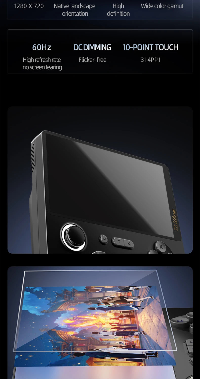 GAMEMT E5 Ultra Game Console 5" 1280*720 60Hz IPS Touch Screen 5000mAh Hall-Effect Joystick Portable Android Handheld Consoles