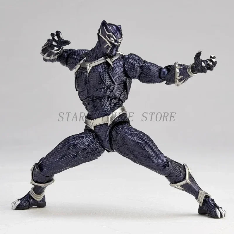 Fantastische Yamaguchi Black Panther Actionfigur, 15 cm, Kaiyodo Revoltech #030, Marvel T Challa, bewegliche Figur