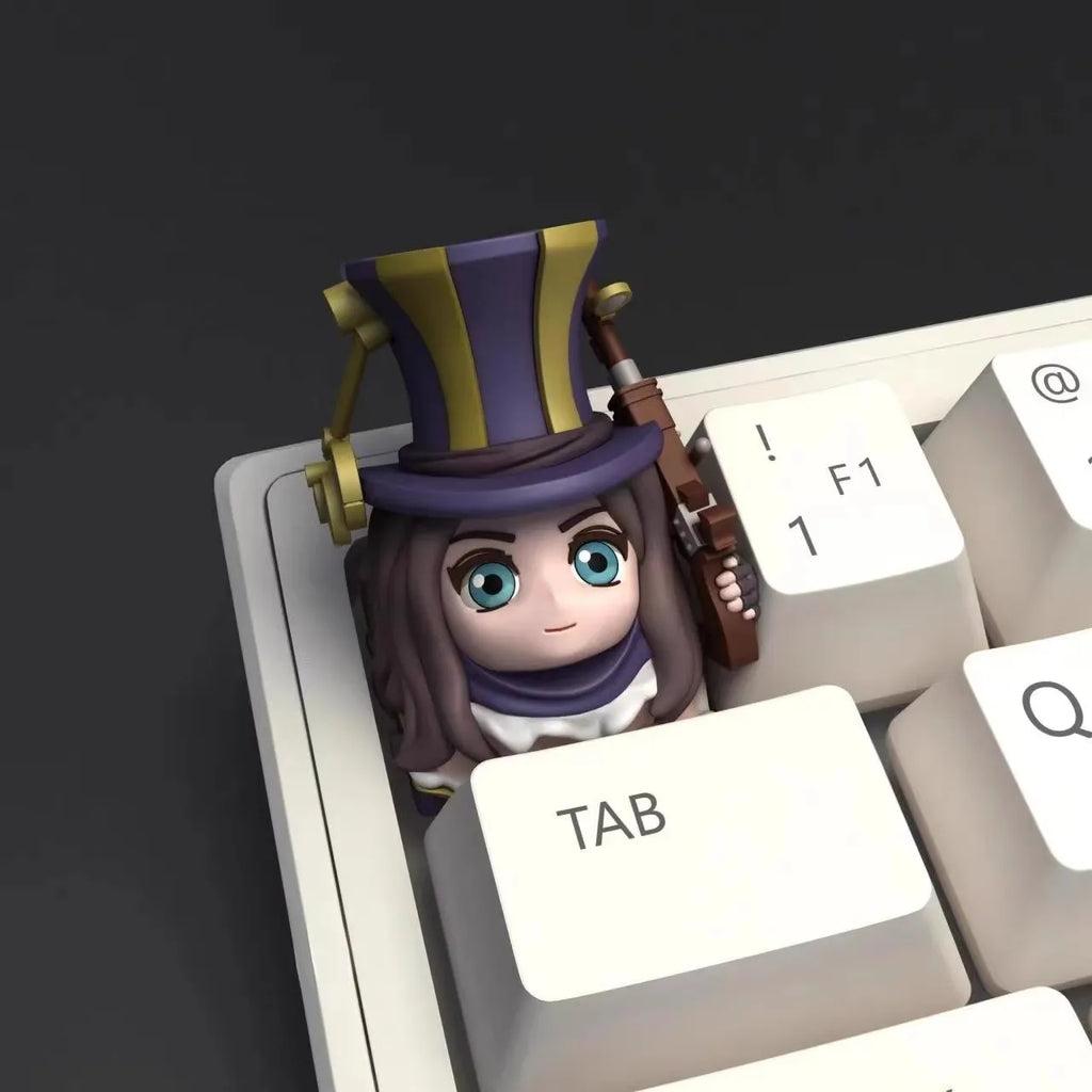 Game League of Legends LOL Yasuo Keyboard Cap Teemo KeyCaps Gwen Cosplay Key Caps Kawaii Machinery Keyboards Doll Accessories