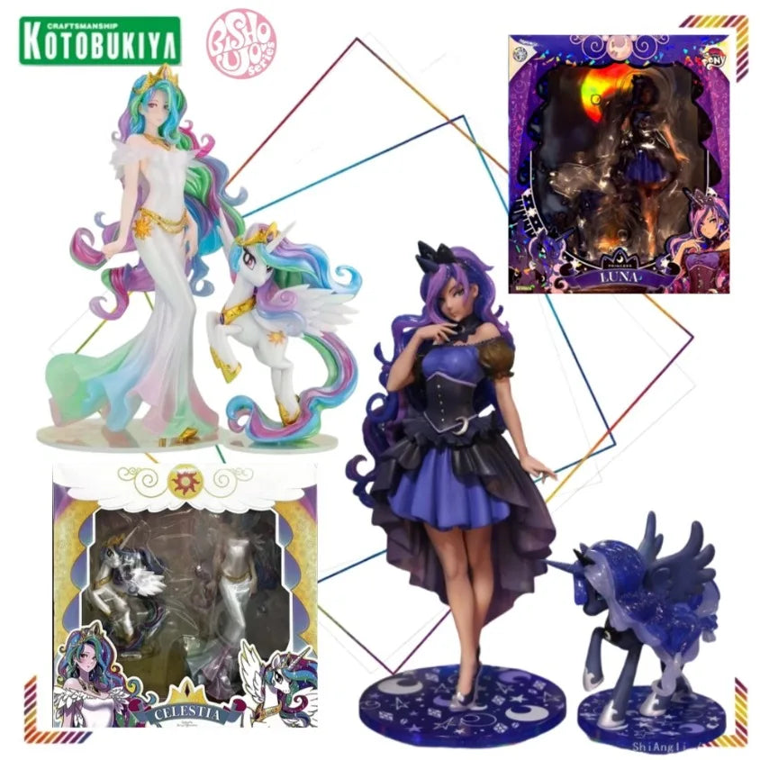 Kotobukiya Bishoujo Statue Princess Celestia Action Figures Princess Luna My Little Pony 1/7 Scale Anime Figure Model Toy