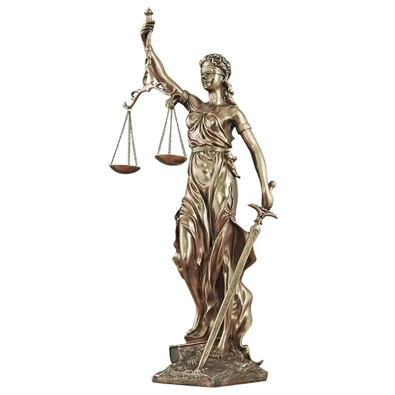Neu 1 Stücke Gerechtigkeit Fair Themis Statuen Justitia Göttin Skulptur Harz Handwerk Heimdekoration Kunst Desktop Weinschrank Display