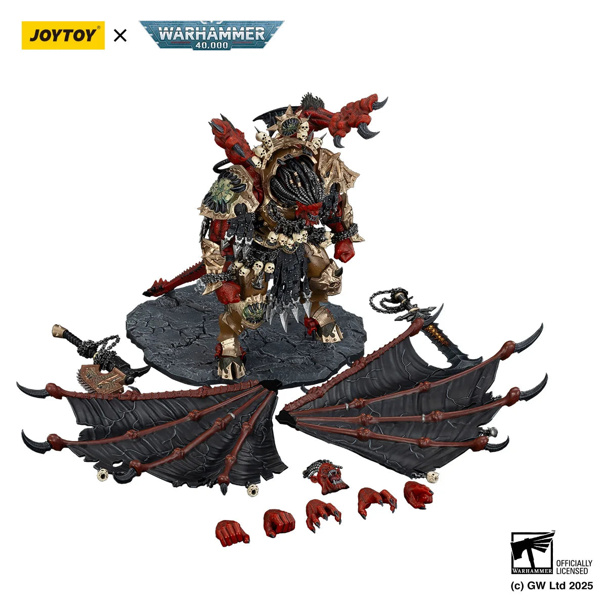 JOYTOY Warhammer 40k 38cm World Eaters Angron, Daemon Primarch of Khorne 1/18 Action Figures Surprise Collection Gift Boy Toys