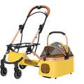 3-in-1-Haustierkinderwagen mit 4 Rädern, klein und mittelgroß, tragbar, faltbar, Tragetasche, Aufbewahrungskorb für Hunde, max. 16,4 kg, Hundeautositz