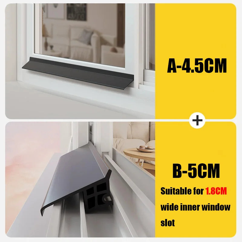 waterproof baffle rainproof water backflow sealing strip sill edge water guide plate aluminum sliding window water blocking Bar
