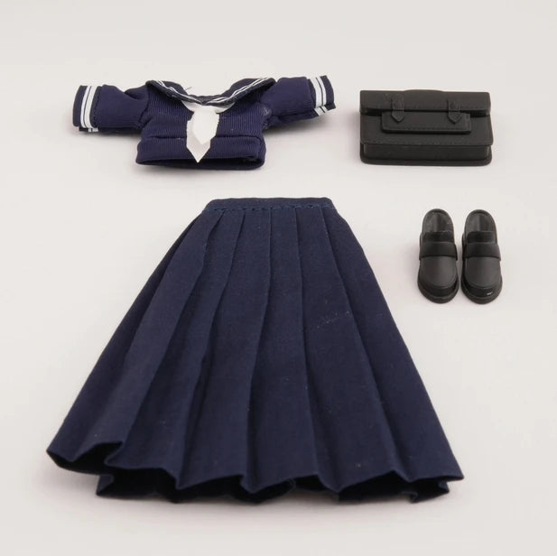 In Stock 1/12 Scale 99S Series Sweet Student Uniform Sailor Collar Top Pleated Skirt Set For 6inchs Azone Action Figure Body