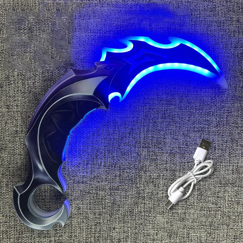 Illuminated Toy with Colorful Effects Valorant Karambit Impression Jett Kunai Graphics Card Claw Knife Rechargeable Model Toy