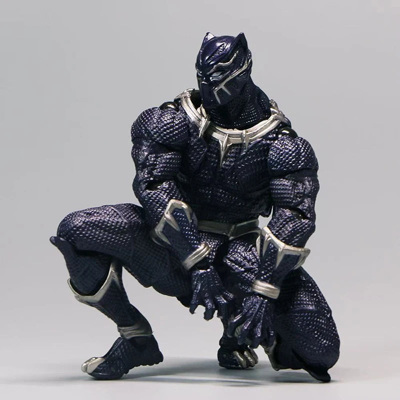 Revoltech Yamaguchi Figures Black Panther Action Figure Deadpool Venom Model King of Wakanda Black Panther T Challa Toys