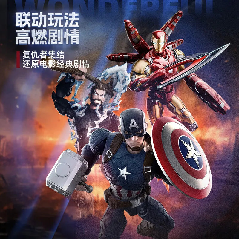 BLOKEES Original Captain America Mjolnir Deluxe CHAMPION CLASS Avengers Assembled Action Figure DIY Collection Model Toys Gift