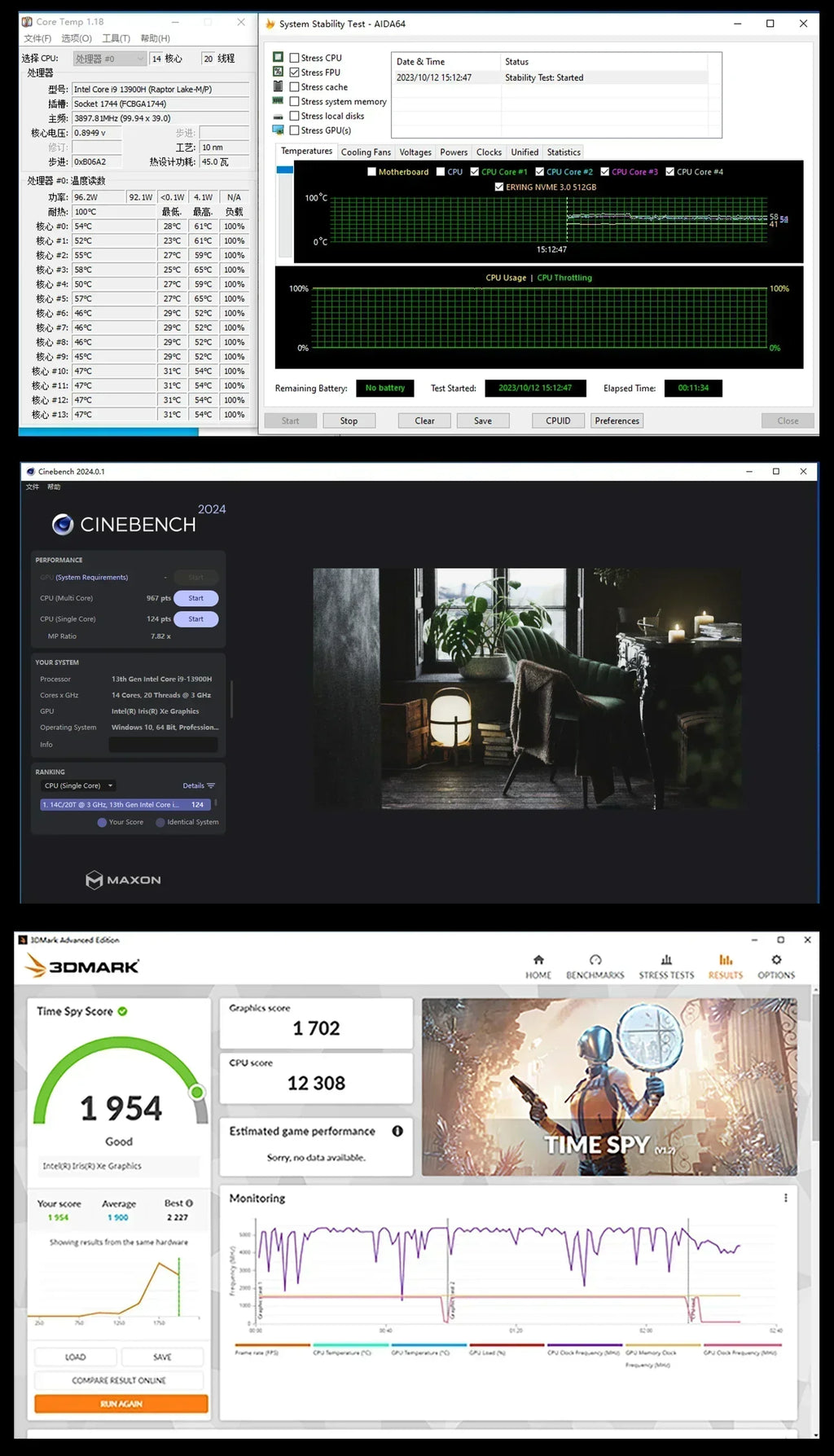ERYING DIY-Motherboard mit Onboard-Core-CPU-Interpose-Kit i9 13900H i9-13900H DDR4 Gaming-PC Desktop-Computer Montageset