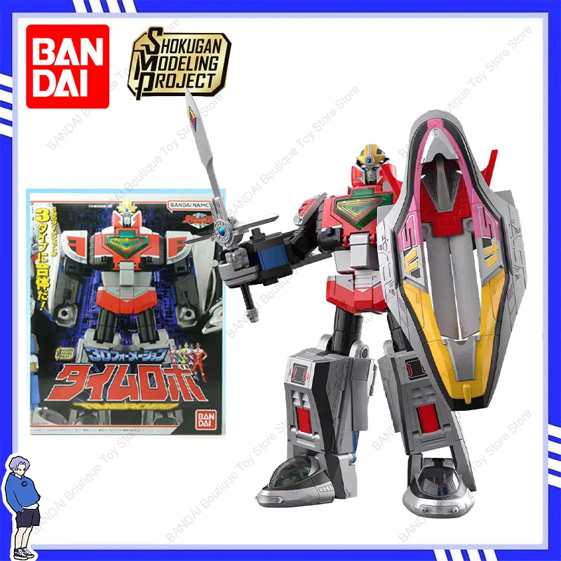 BANDAI SMP Mirai Sentai Timeranger 3D Formation Time Robot Anime Action Figures Assembly Model Collection Toy