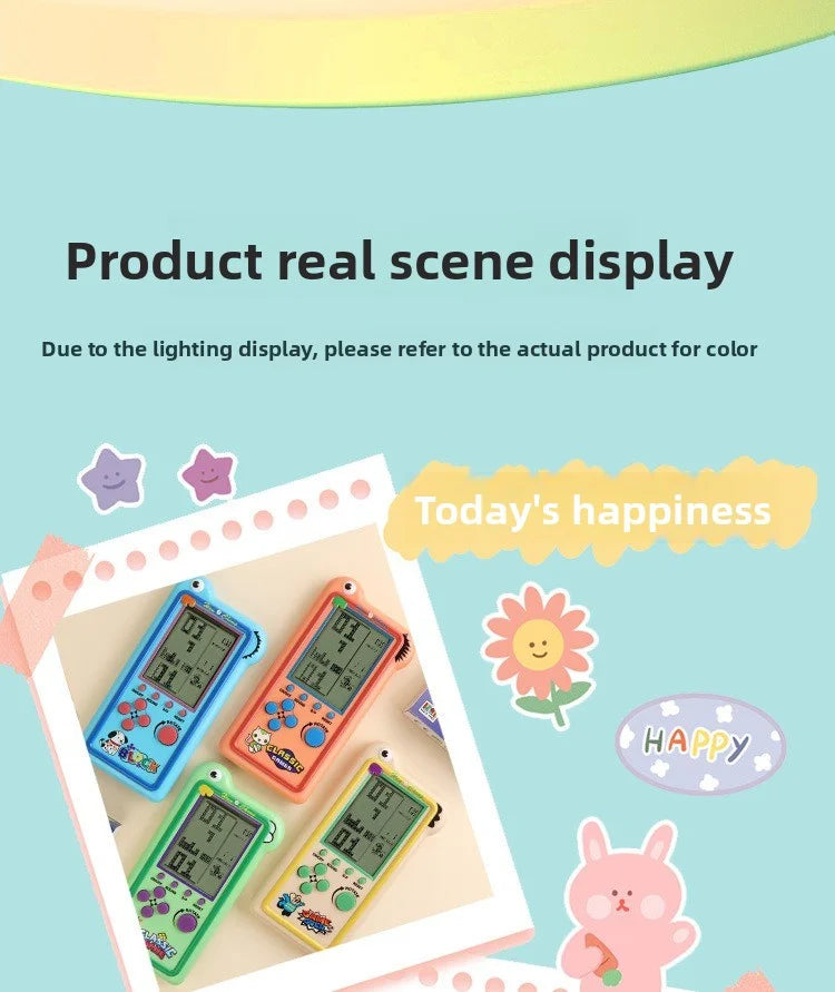 large-screen game console for tetris, retro and nostalgic toy, portable game machine for intelligence training