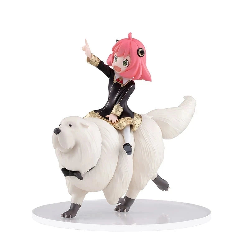 14CM Anime Figure SPY×FAMILY Anya Bond Forger Riding A Dog Cute Model PVC Children Ornaments Toys Collection Gift Action Figure