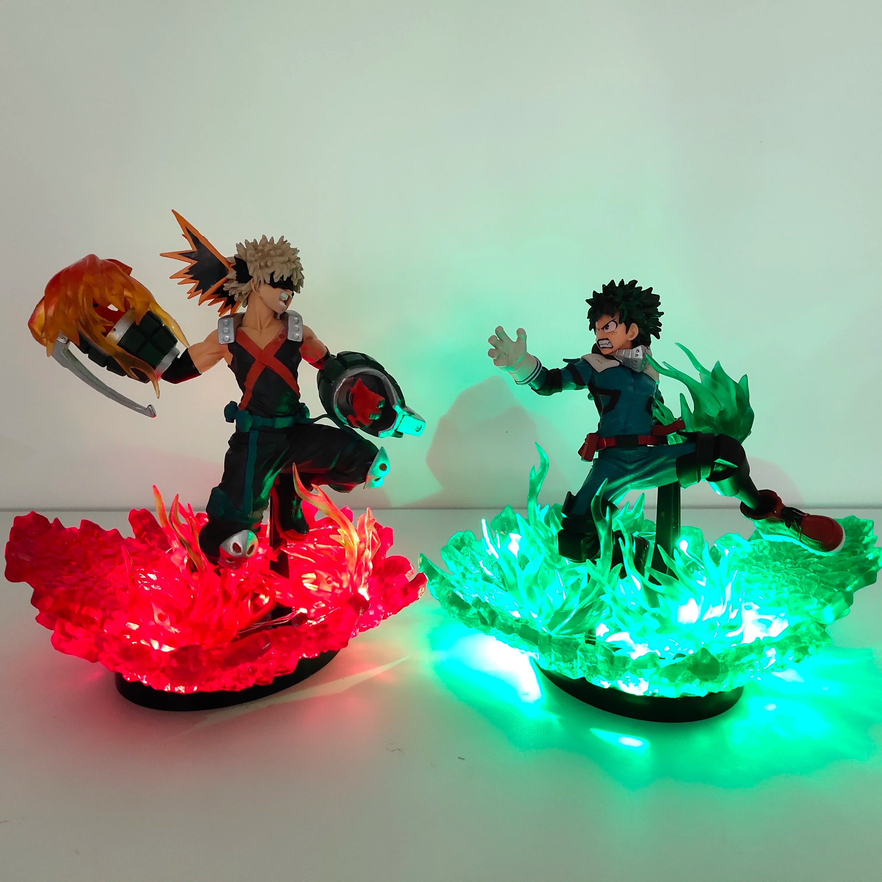My Hero Academia Anime Midoriya Izuku & Bakugou Katsuki Lamp Led Bulb Action Figures Model Figurine Figure & Base & Lamp DIY