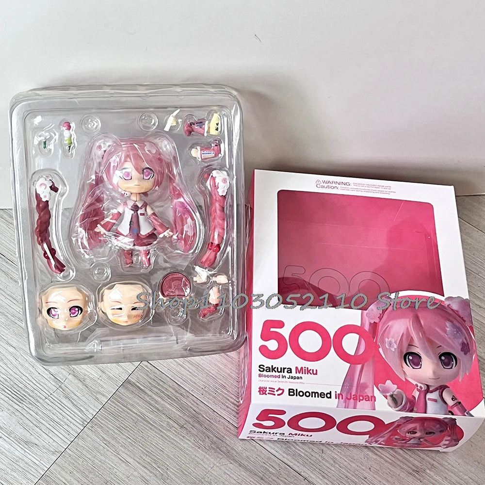 Anime Hatsune Miku 500 Sakura Figure Cute Hatsune Miku Change Face Model Handmade Action Figure Toy Christmas Gifts