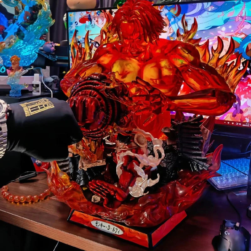 48 cm große ONE PIECE Anime-Figur Portgas D. Ace beschützt Ruffy, PVC-Modell, Szene-Statue, Schreibtischdekoration, Geschenk, Spielzeug