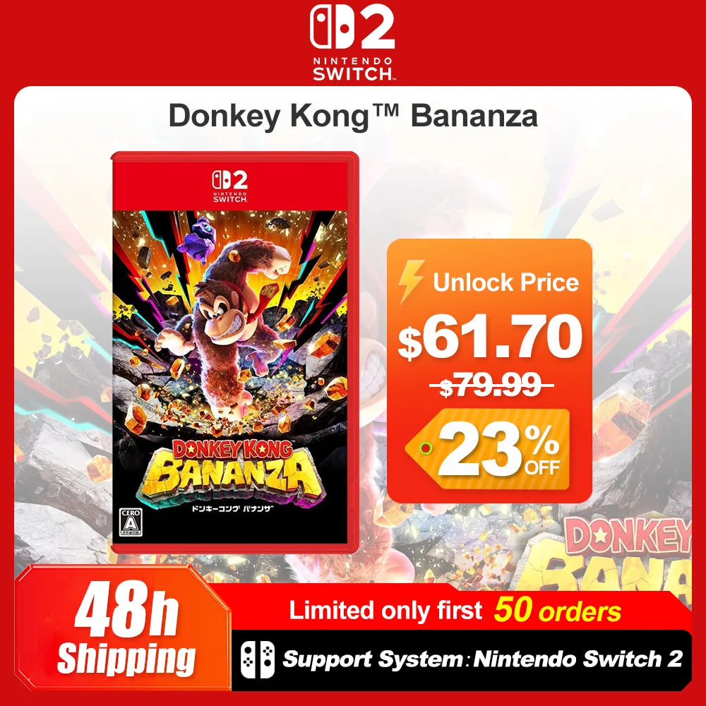 Nintendo Switch 2 Donkey Kong Bananza Juegos Games Deals 100% New Original Physical Game Card Support 1-2 Players for Switch 2