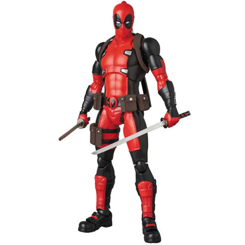 Hot 16cm Anime Deadpool Mafex 082 X-Men Action Figures Comic Version Collectable Model Doll Cool Boys Birthday Gifts
