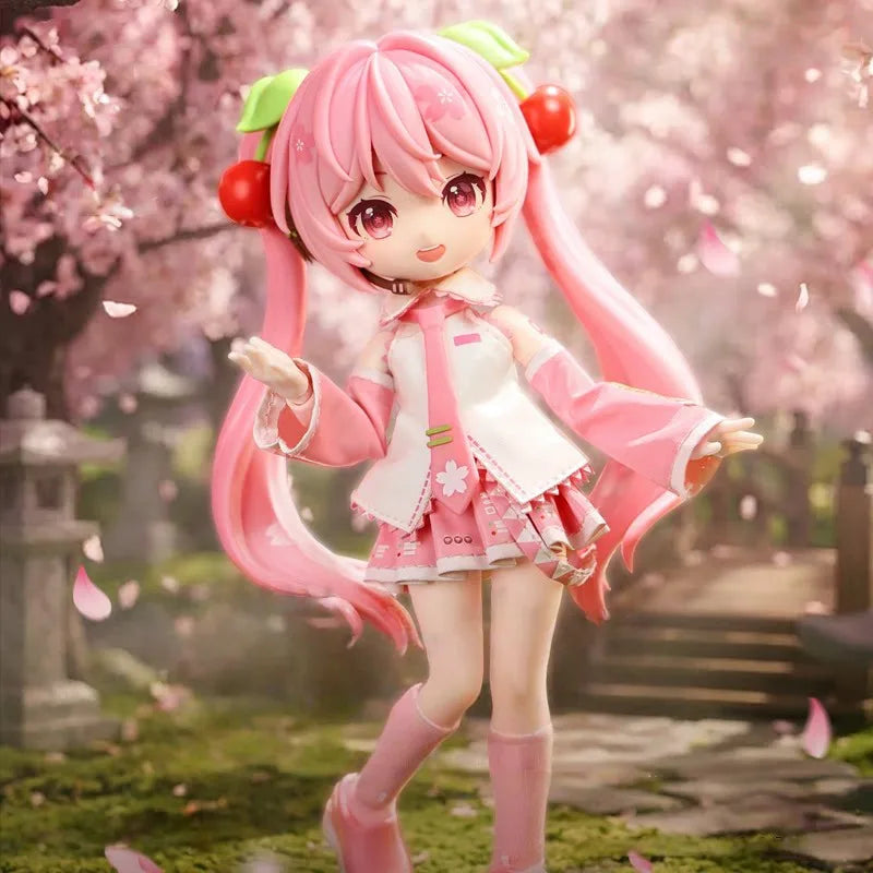 Q Version Blokees Hatsune Miku Sakura Miku Action Figure Joint Mobility Anime Assembly Figurine Toys Doll Collection Modle Gifts