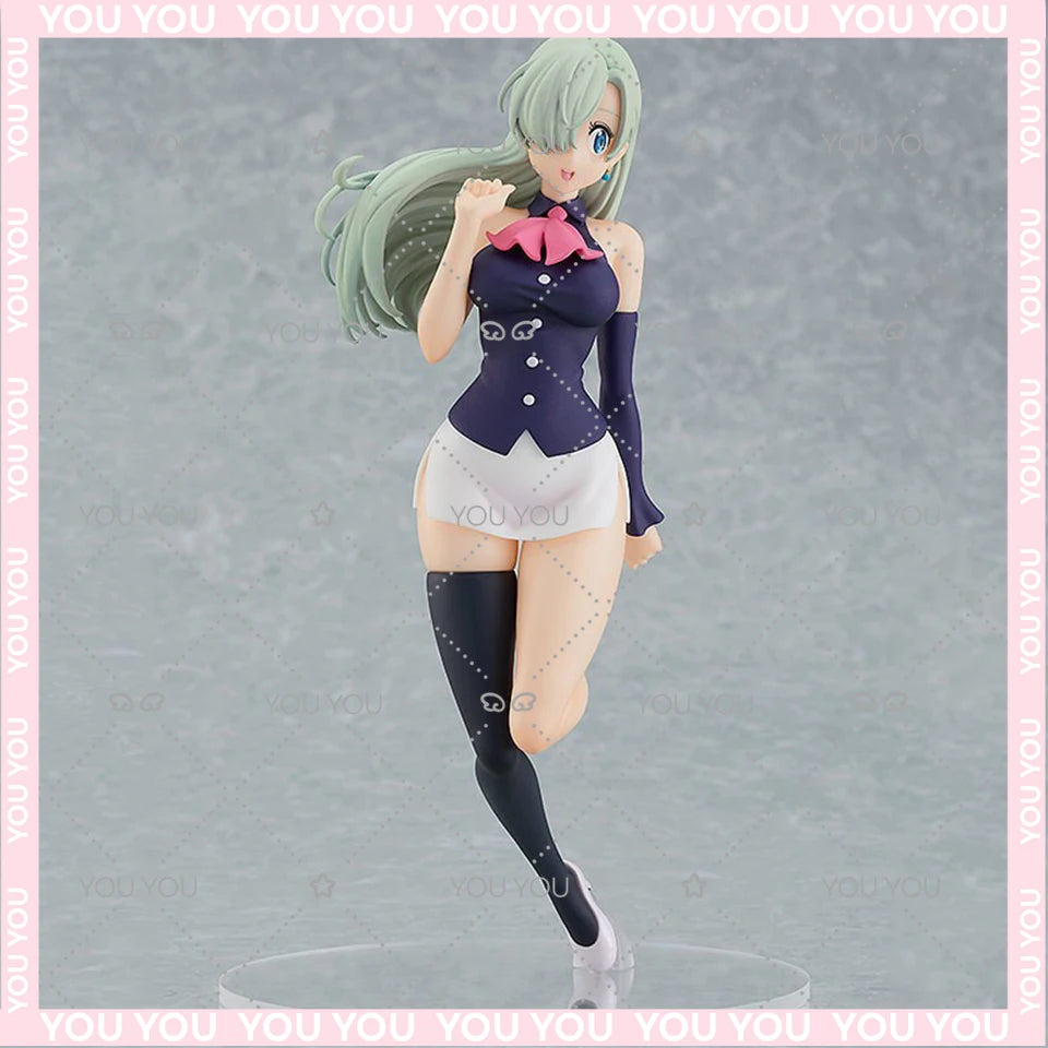 Qwiooe Original Genuine Japan Anime Figure The Seven Deadly Sins 16cm Elizabeth Liones Model Toys Desktop Decoration Collectible