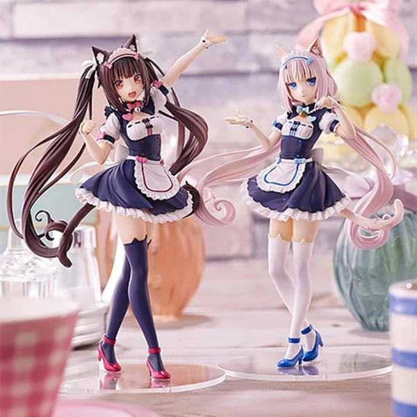 Nekopara Chocola Vanilla KO Figurine Cute Character Models Desktop Ornaments Trendy Toys Kawaii Garage Kit chassis statue Gift