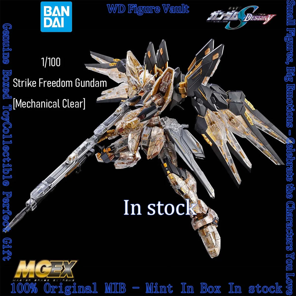 In stock Bandai MGEX 1/100 Strike Freedom Gundam [Mechanical Clear] MOBILE SUIT GUNDAM SEED DESTINY Figures Genuine  Toys Gift