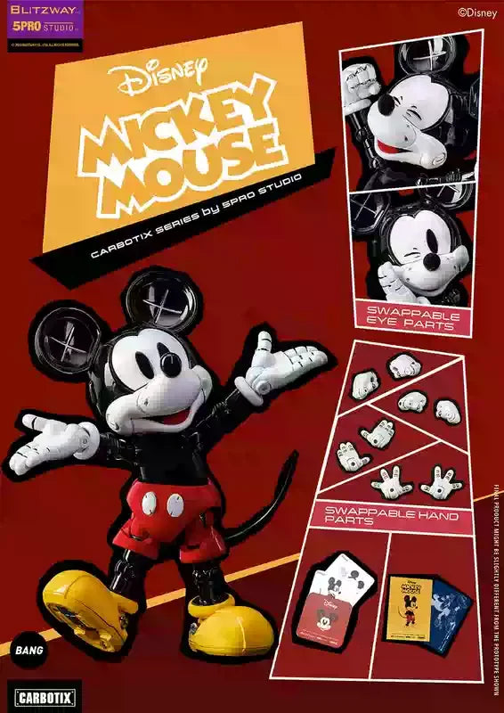 Original BLITZWAY Disney Pinocchio Alloy Movable Mechanical Goofy Action Figure Collectible Mickey Model  Led Eyes Birthday Gift