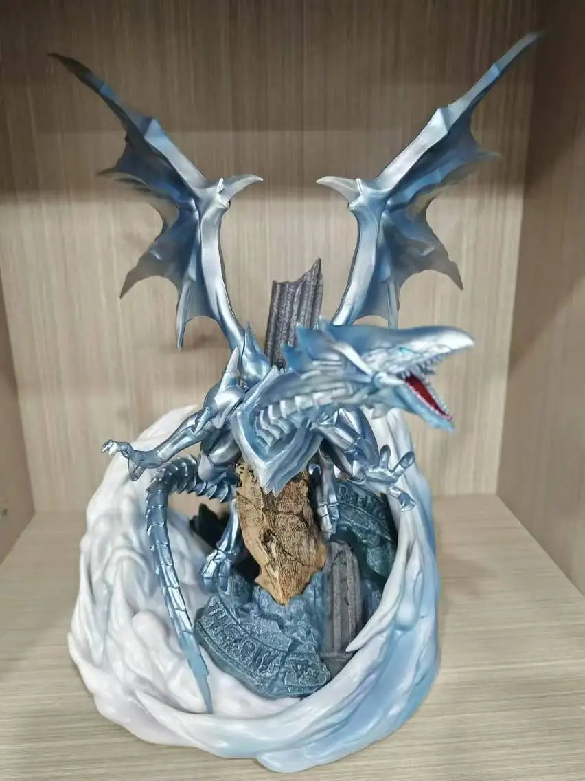 25CM Blue-Eyes White Dragon Anime Figure Luminate Yu-Gi-Oh Figure Pvc Statue Model High Quality Collections Desk Decor Toys Gift