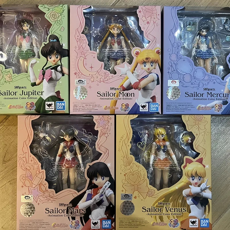 Bandai Original Shf Figuarts Sailor Moon Figure Sailor Star Healer Seiya Kou Action Figurine Anime Collection Model Pvc Toy
