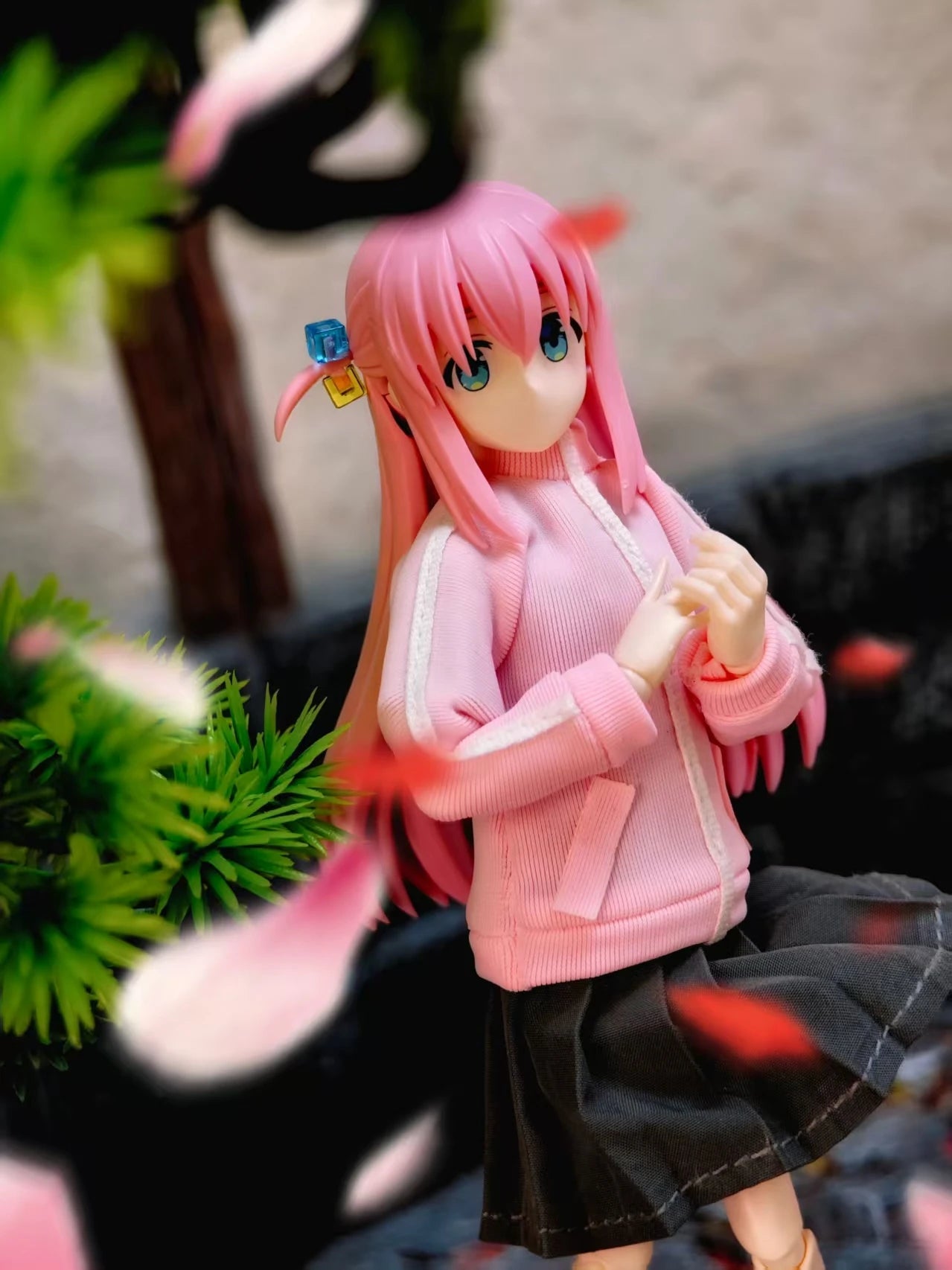 New Stock 1/12 Scale Female Soldier Boki Lonely Rock Clothes Pink Skirt Pants Set For 6in Figma Action Figure Toy