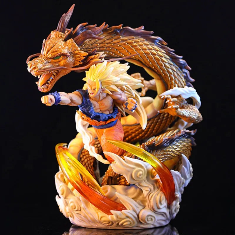 30cm Dragon Ball Figure Son Goku Ssj3 Super Saiyan3 Gk Anime Figures Goku Figurine Pvc Statue Model Doll Birthday Toys Gifts