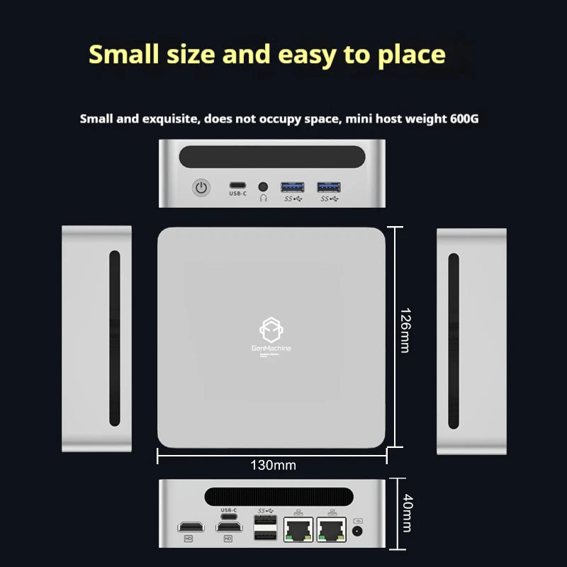 Genmachin AMD 7840HS 7940HS MINI PC Windows 11 Ryzen DDR5 32GB 6400Mhz RAM M.2 2280 SSD WIFI6 BT5.2  Pc Game Diy Gaming Computer