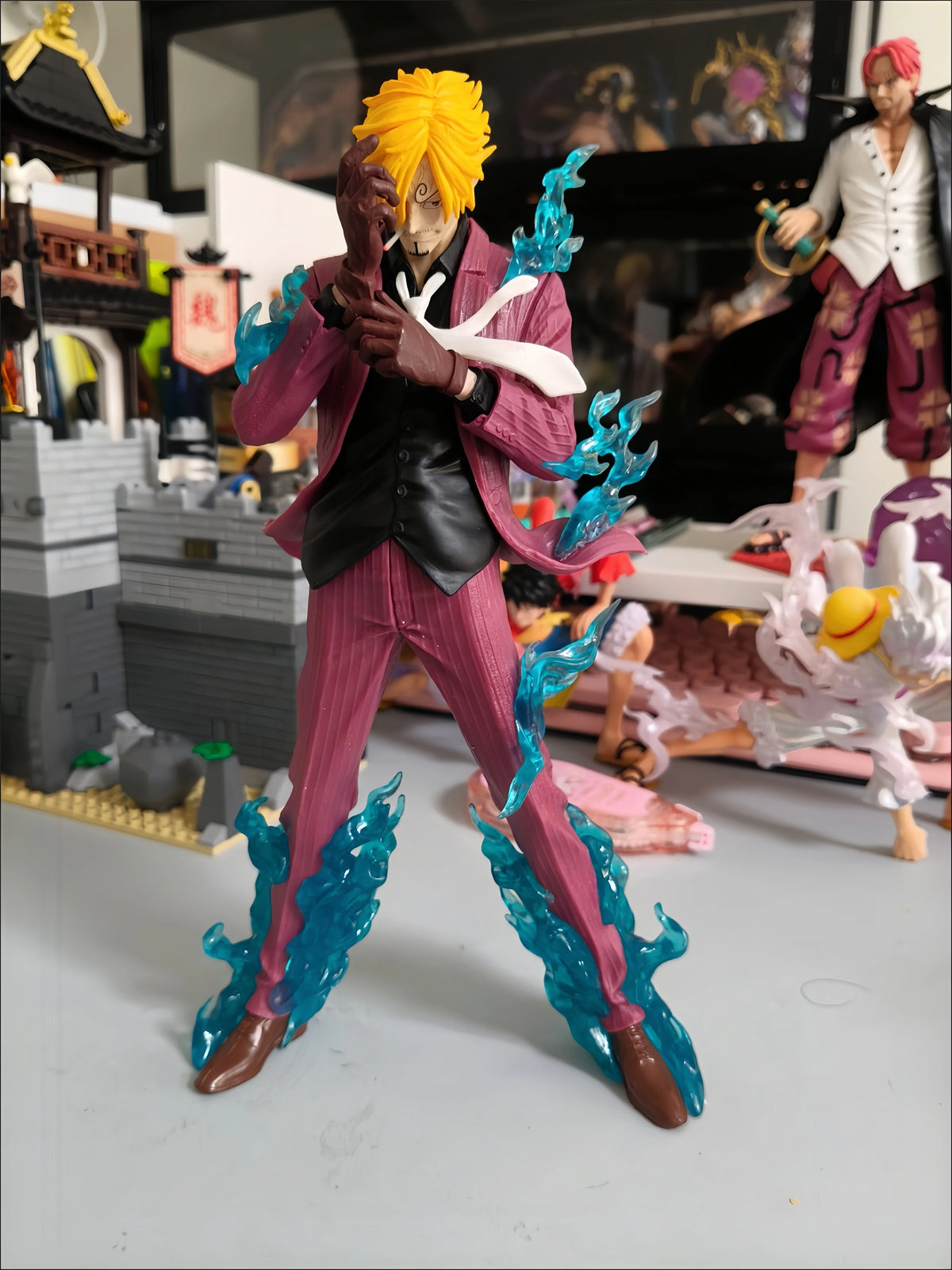 Фигурка Санджи от One Piece 25 см - Аниме Pop Smoking Sanji Фигурка от Devil Foot Статуя от PVC Колекционерска играчка за деца Подарък за рожден ден