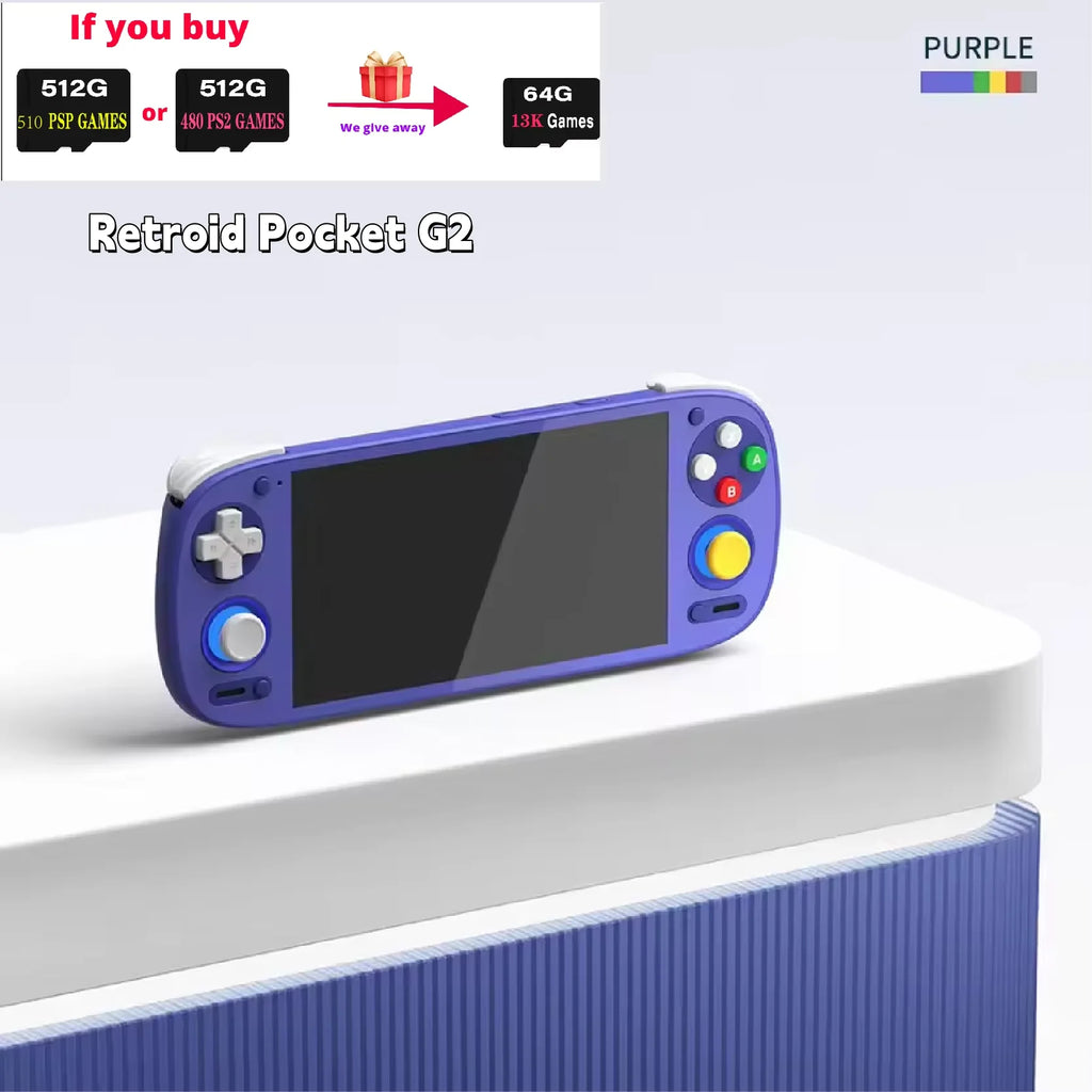 Retroid Pocket G2  Android Game Console 5.5Inch 1080P AMOLED Screen RP G2 Hall-Effect Joystick 5000mAh Handheld Consoles PSP PS2