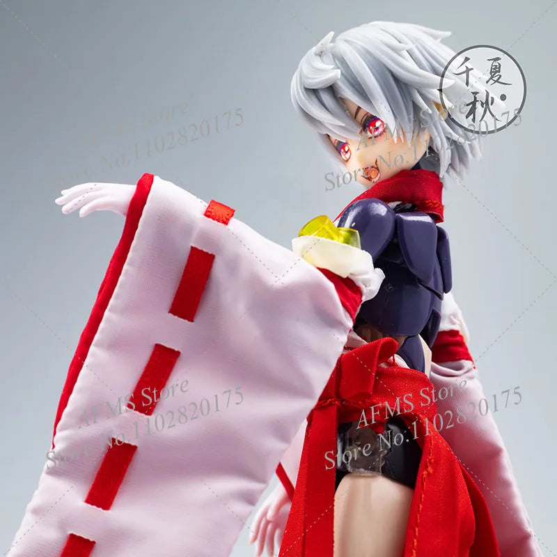 Mobile Suit Girl im Maßstab 1/12, Kimono, Hexenuniform, rückenfreie Weste, Oberteile, Faltenrock-Set für 6-Zoll-Actionfigurenkörper von Soldatinnen